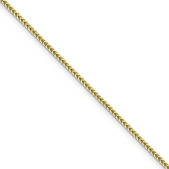 1.3mm 10k Yellow Gold Solid Franco Chain Necklace, 16 Inch - Picture 1 of 8